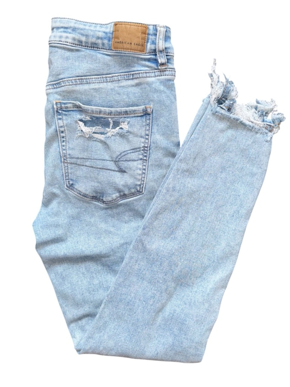 Light Blue Distressed womens Slim Jeans American Eagle